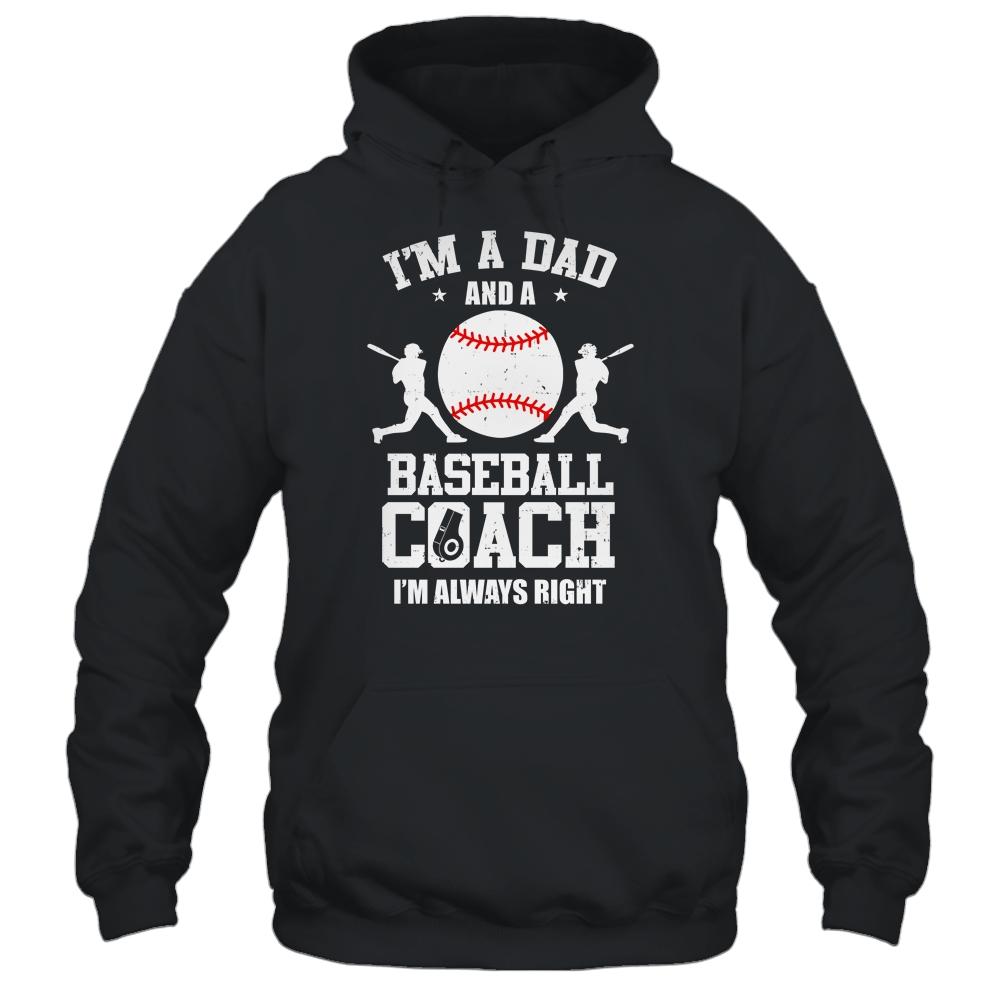 Dad Baseball Im A Dad And A Baseball Coach Funny-T-Shirt & Hoodie-Pullover Hoodie-Black