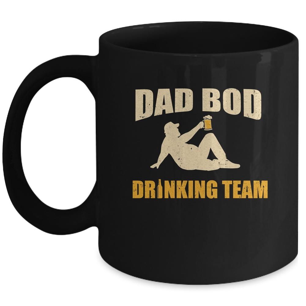 Dad Bod Drinking Team Father Beer Drinker Retro Vintage Mug-Coffee Mug-Mug-Black