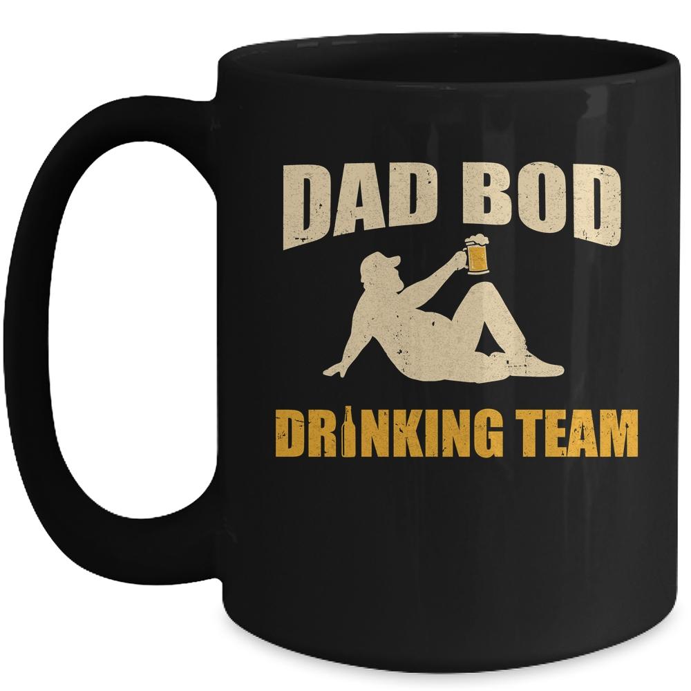 Dad Bod Drinking Team Father Beer Drinker Retro Vintage Mug-Coffee Mug-Mug-Black