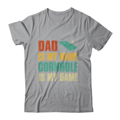 Dad Is My Name Cornhole Is My Game Funny Cornhole-T-Shirt & Hoodie-Classic T-Shirt-Sport Grey