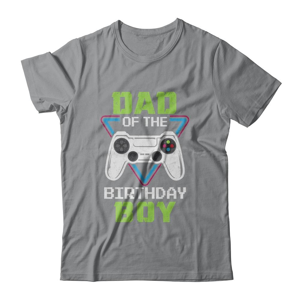 Dad Of The Birthday Boy Matching Video Gamer Birthday-T-Shirt & Hoodie-Classic T-Shirt-Sport Grey