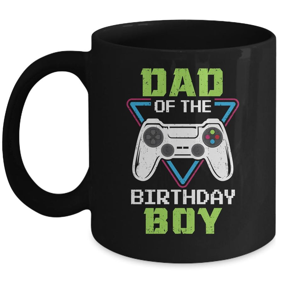 Dad Of The Birthday Boy Matching Video Gamer Birthday Mug-Coffee Mug-Mug-Black