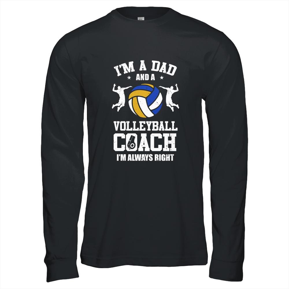Dad Volleyball Im A Dad And A Volleyball Coach Funny-T-Shirt & Hoodie-Long Sleeve T-Shirt-Black
