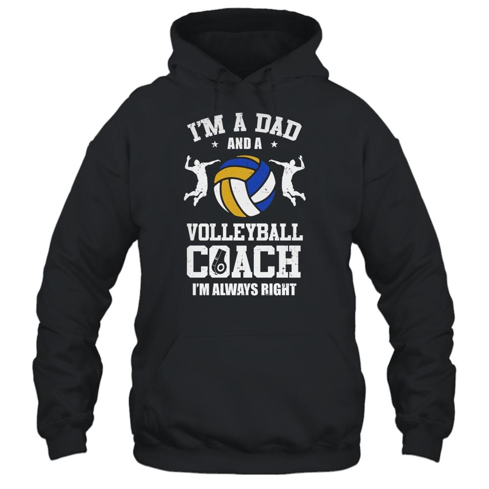 Dad Volleyball Im A Dad And A Volleyball Coach Funny-T-Shirt & Hoodie-Pullover Hoodie-Black
