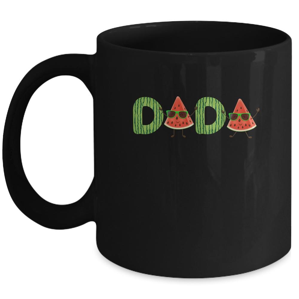Dada Watermelon Funny Summer Fruit Dad Father's Day Mug-Coffee Mug-Mug-Black