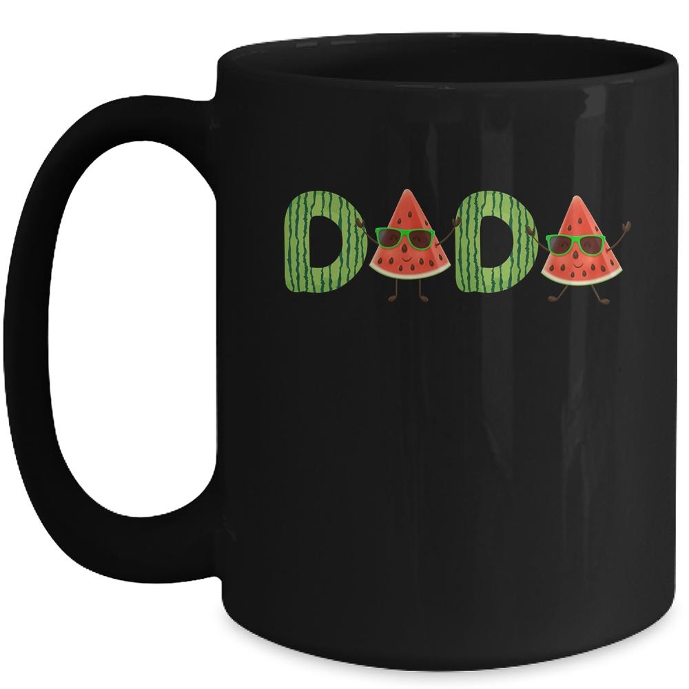 Dada Watermelon Funny Summer Fruit Dad Father's Day Mug-Coffee Mug-Mug-Black