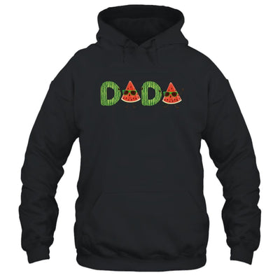 Dada Watermelon Funny Summer Fruit Dad Father's Day-T-Shirt & Hoodie-Pullover Hoodie-Black
