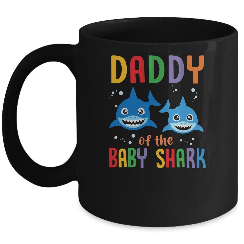 Daddy Of The Baby Shark Birthday Daddy Shark Mug-Coffee Mug-Mug-Black