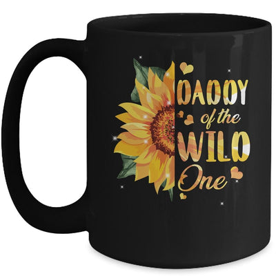 Daddy Of The Wild One 1st Birthday Sunflower Mug-Coffee Mug-Mug-Black