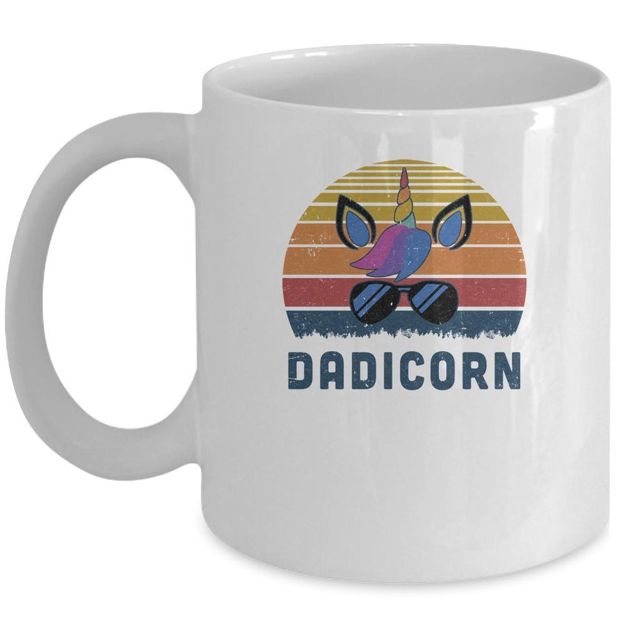 Dadicorn Funny Unicorn Dad And Baby Fathers Day Mug-Coffee Mug-Mug-White