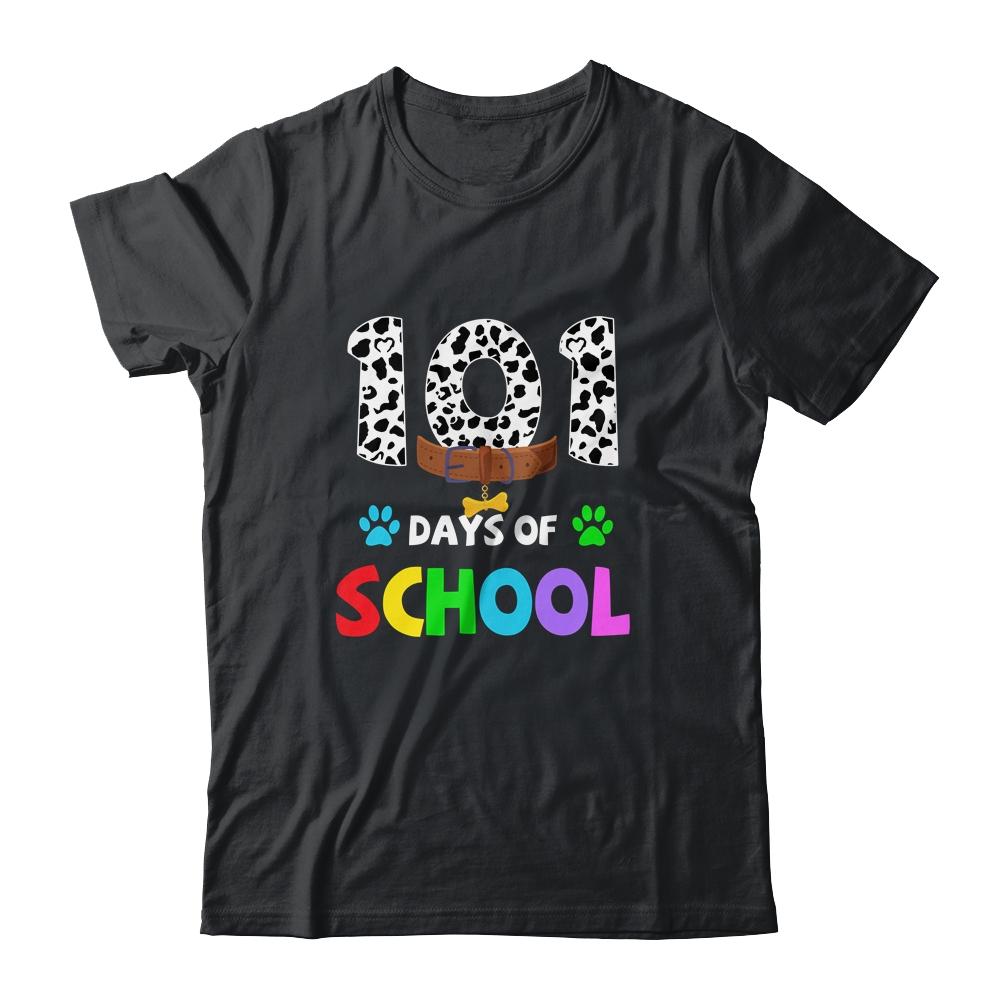 Dalmation Dog 101 Days Of School Teachers Kids Gift-T-Shirt & Hoodie-Classic T-Shirt-Black
