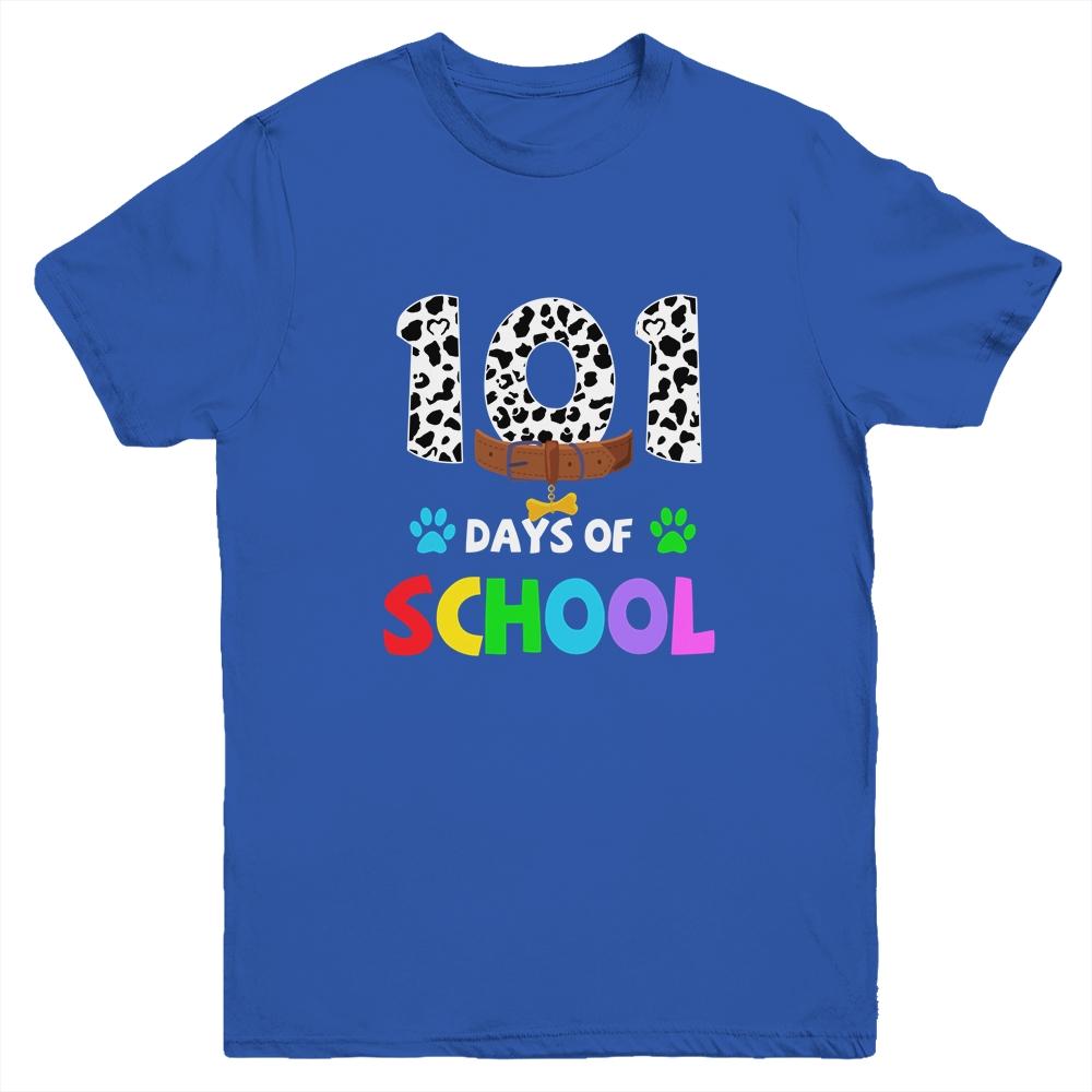 Dalmation Dog 101 Days Of School Teachers Kids Gift Youth-Youth Shirt-Youth T-Shirt-Royal