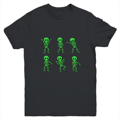 Dancing Skeletons Dance Challenge Boys Girl Kids Halloween Youth-Youth Shirt-Youth T-Shirt-Black