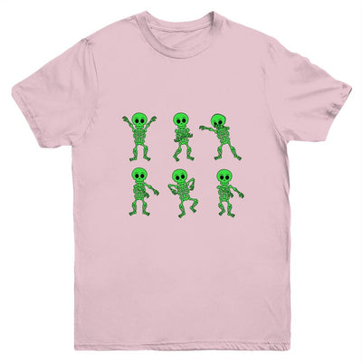 Dancing Skeletons Dance Challenge Boys Girl Kids Halloween Youth-Youth Shirt-Youth T-Shirt-Light Pink