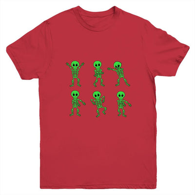 Dancing Skeletons Dance Challenge Boys Girl Kids Halloween Youth-Youth Shirt-Youth T-Shirt-Red