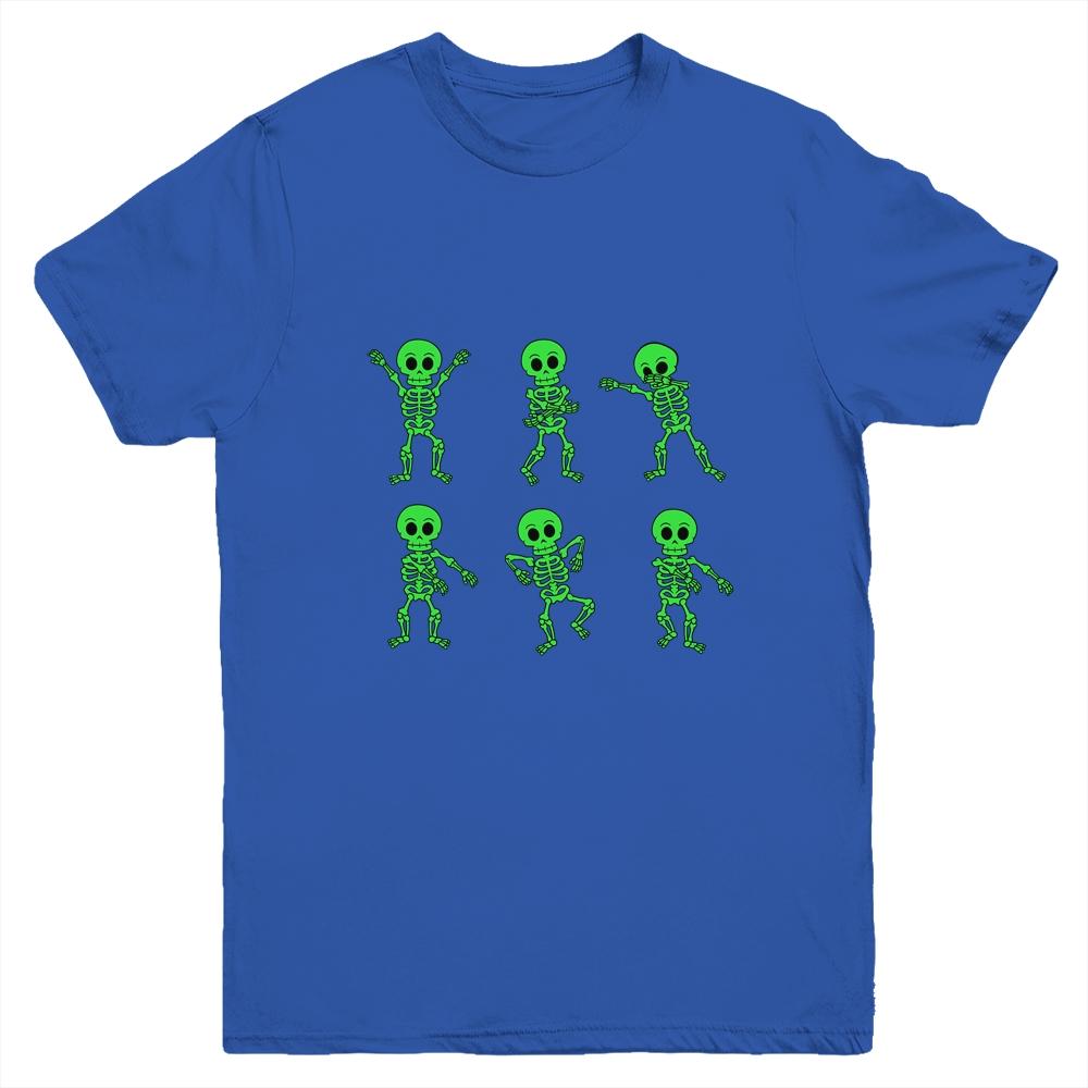 Dancing Skeletons Dance Challenge Boys Girl Kids Halloween Youth-Youth Shirt-Youth T-Shirt-Royal