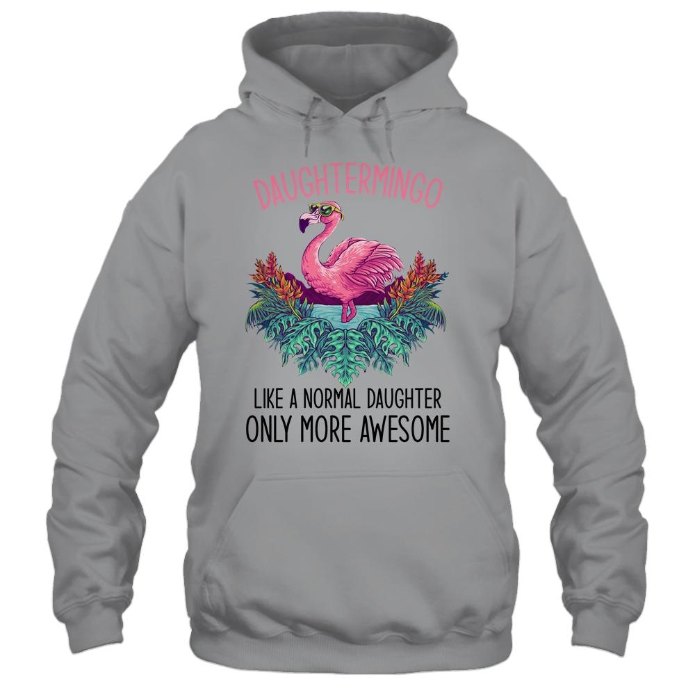 Daughtermingo Like A Daughter Only Awesome Flamingo-T-Shirt & Hoodie-Pullover Hoodie-Sport Grey