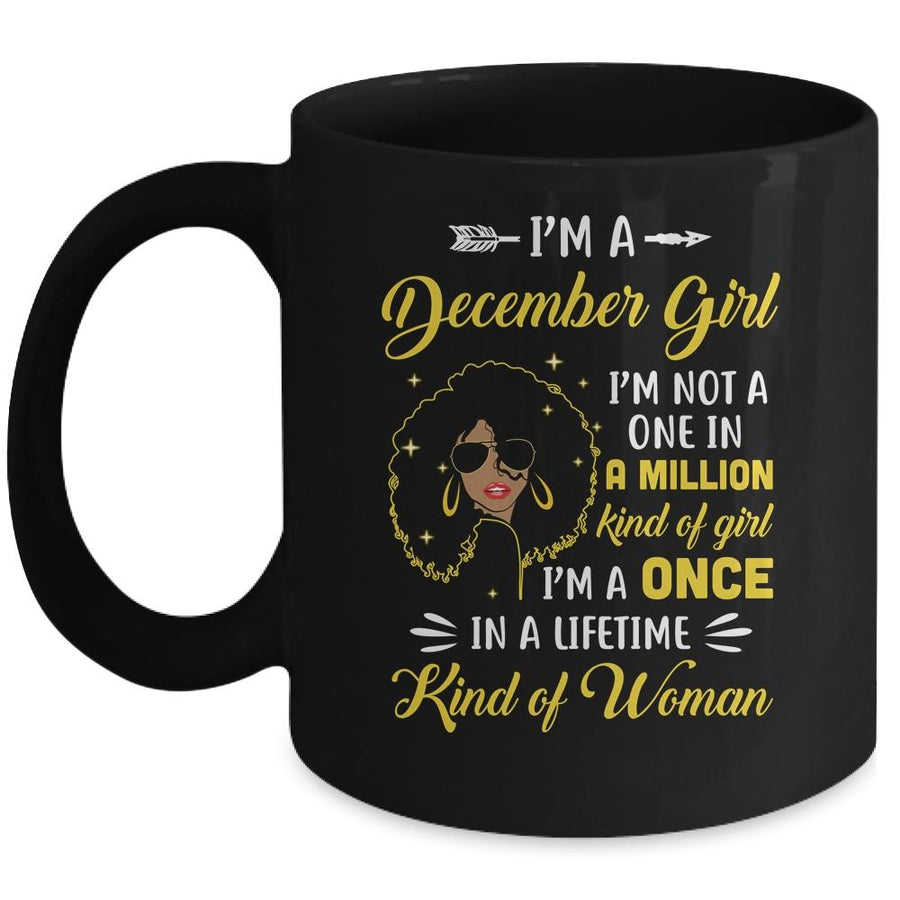 December Birthday Gifts I'm A Queen Black Women Girl Mug-Coffee Mug-Mug-Black