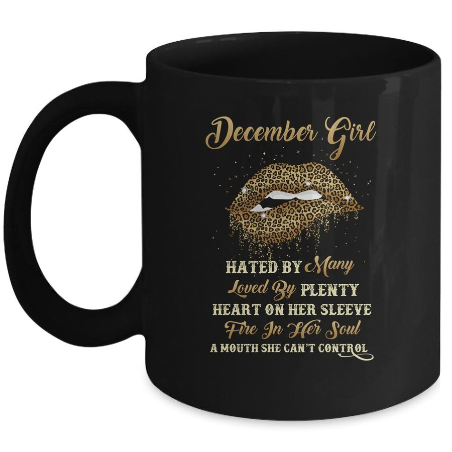 December Girl Birthday Funny Leopard Sexy Lip Mug-Coffee Mug-Mug-Black