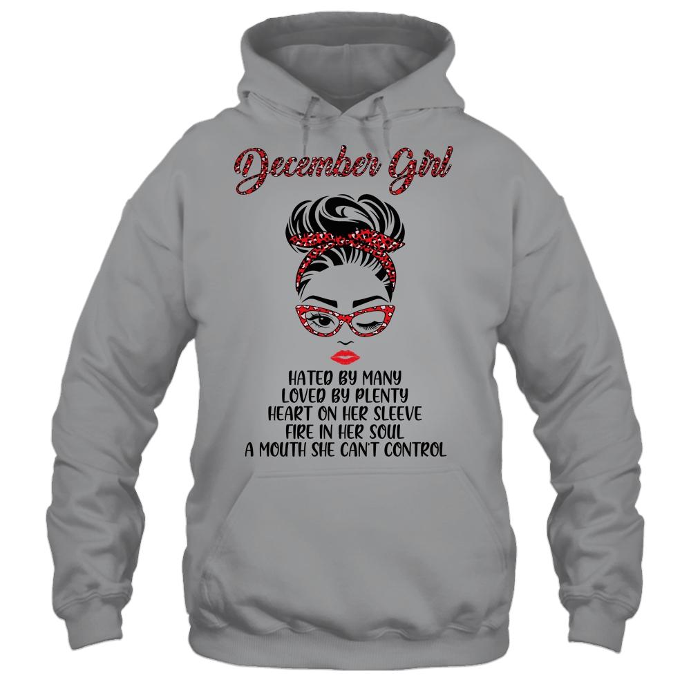 December Girl Hated By Many Loved By Plenty Leopard Women-T-Shirt & Tank Top-Pullover Hoodie-Sport Grey