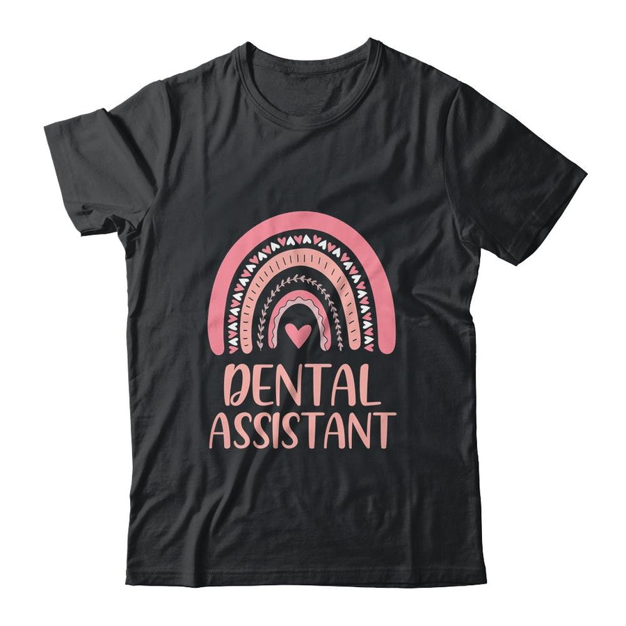 Dental Assistant Cute Pink Rainbow Nurse Day-T-Shirt & Hoodie-Classic T-Shirt-Black