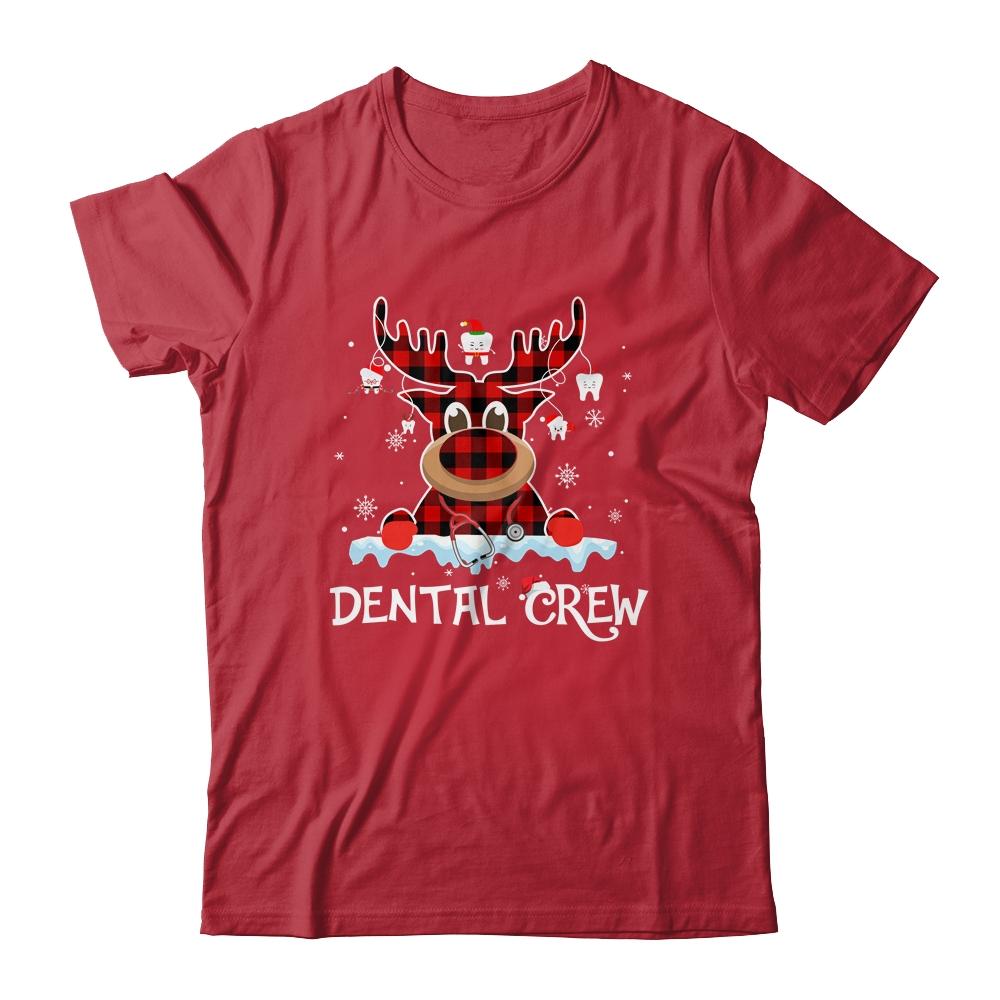 Dental Crew Reindeer And Tooth Dentist Christmas Gift-T-Shirt & Sweatshirt-Classic T-Shirt-Red