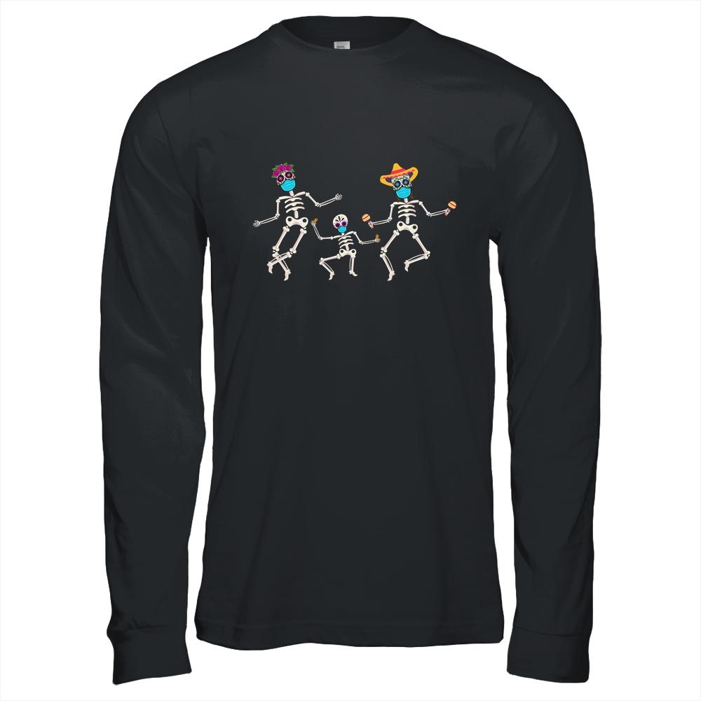 Dia De Los Muertos Day Of The Dead 2021 Skull Dancing-T-Shirt & Hoodie-Long Sleeve T-Shirt-Black