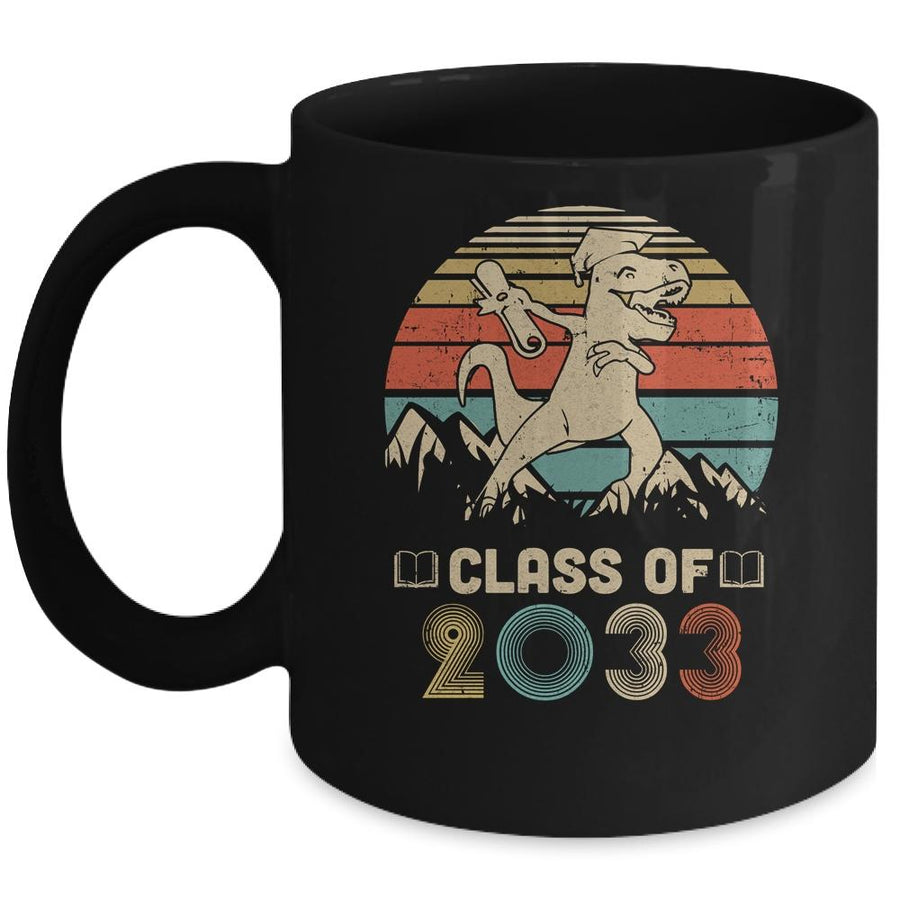 Dinosaur Class Of 2033 First Day Kindergarten Boys Kids Gift Mug-Coffee Mug-Mug-Black