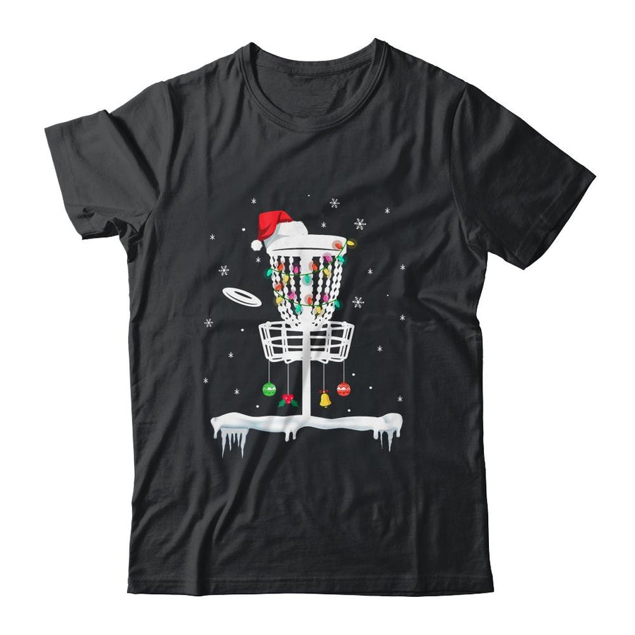 Disc Golf Funny Frisbee Sports Gift With Christmas Lights-T-Shirt & Sweatshirt-Classic T-Shirt-Black