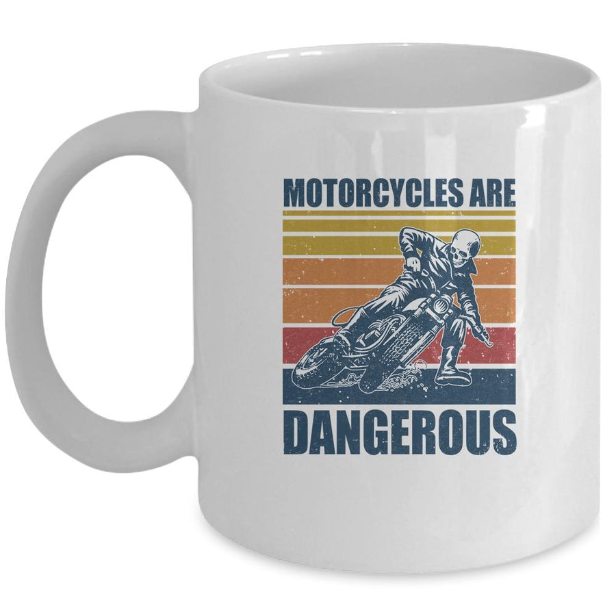 Distressed Retro Vintage Motorcycles Are Dangerous Mug-Coffee Mug-Mug-White
