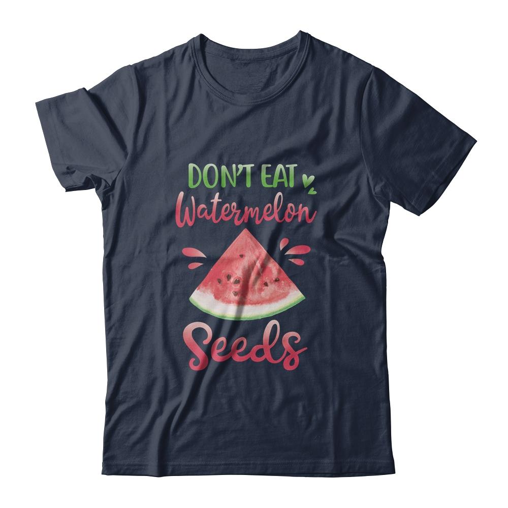 Dont Eat Watermelon Seeds Funny Pregnancy Announcement-T-Shirt & Tank Top-Classic T-Shirt-Navy