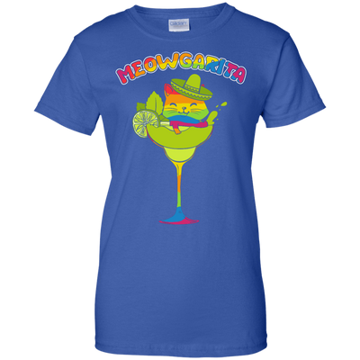 Rainbow Meowgarita Margarita Cat Lover-T-Shirt & Hoodie-Women's T-Shirt-Royal