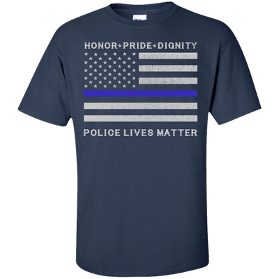 Police Lives Matter Honor Pride Dignity-T-Shirt & Hoodie-Classic T-Shirt-Navy