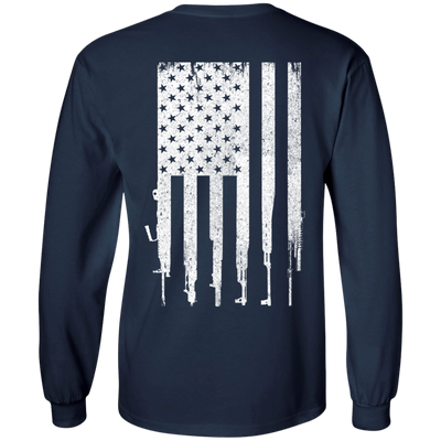 Rifle American Gun Flag-T-Shirt & Hoodie-Long Sleeve T-Shirt-Navy