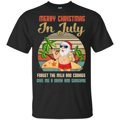 Funny Vintage Retro Santa Merry Christmas In July Gift-T-Shirt & Tank Top-Classic T-Shirt-Black