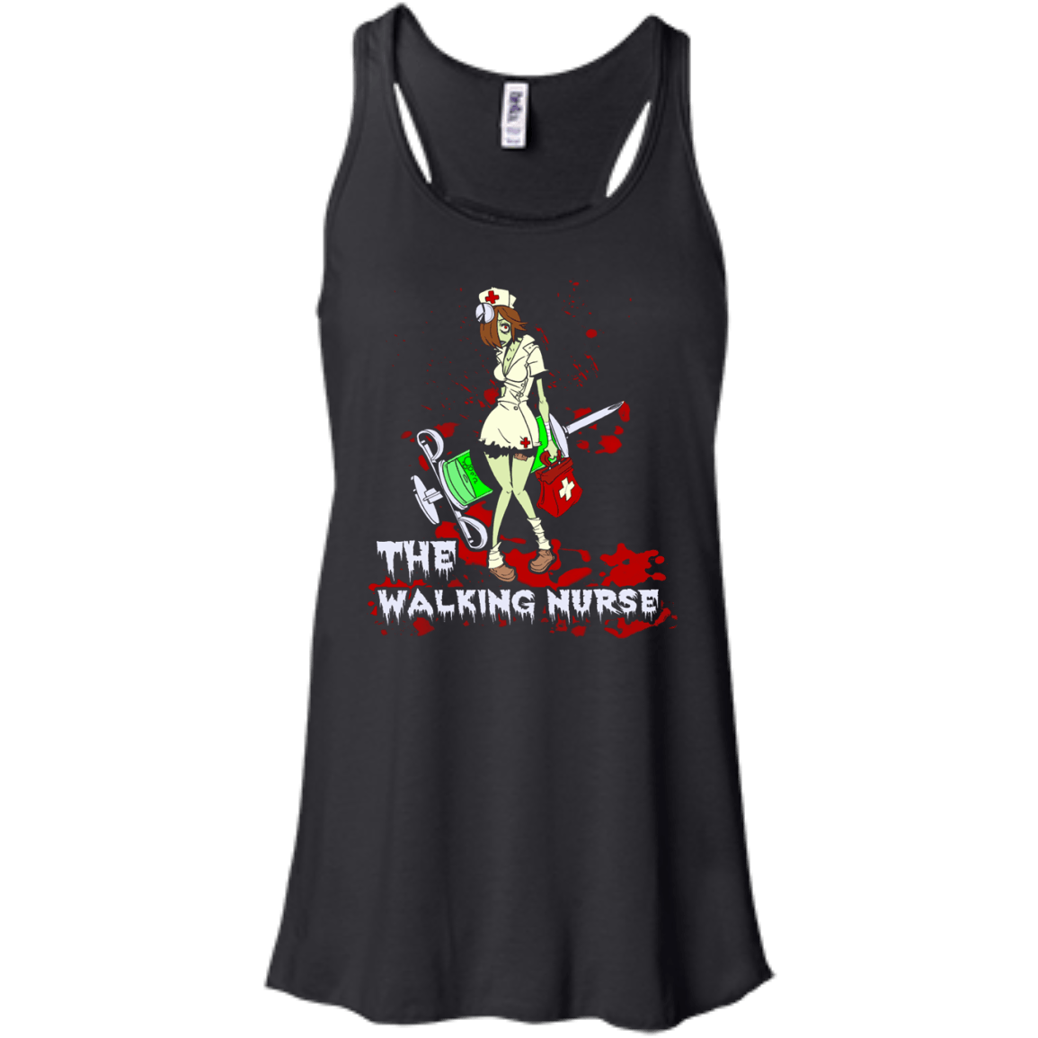 The Walking Nurse-T-Shirt & Hoodie-Women's Flowy Racerback Tank-Black