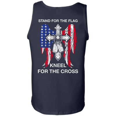 Stand For The Flag Kneel For The Cross-T-Shirt & Hoodie-Unisex Tank-Navy