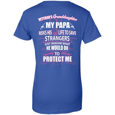 Veteran's Granddaughter My Papa Risks His Life To Save Strangers-T-Shirt & Hoodie-Women's T-Shirt-Royal