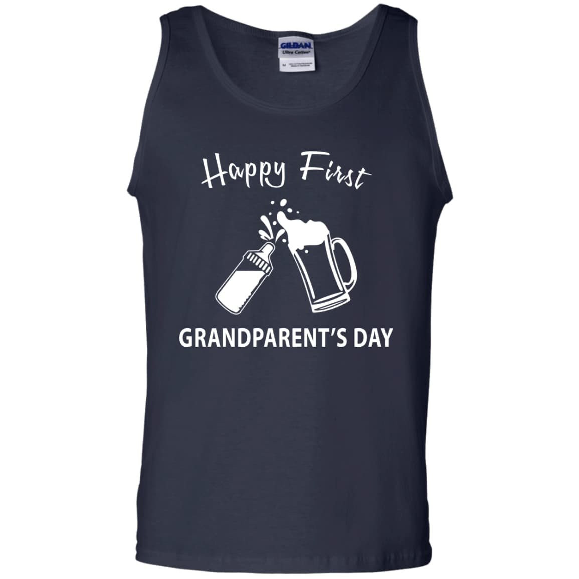 HAPPY FIRST GRANDPARENT'S DAY-T-Shirt & Hoodie-Unisex Tank-Navy
