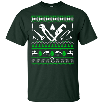 Plumber Christmas Sweater-T-Shirt & Hoodie-Classic T-Shirt-Forest Green