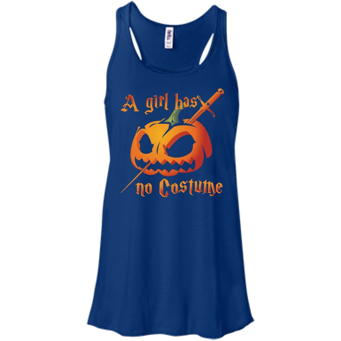 A Girl Has No Costume Halloween-T-Shirt & Hoodie-Women's Flowy Racerback Tank-True Royal