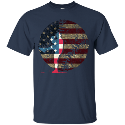Pitcher Baseball America Flag-T-Shirt & Hoodie-Classic T-Shirt-Navy