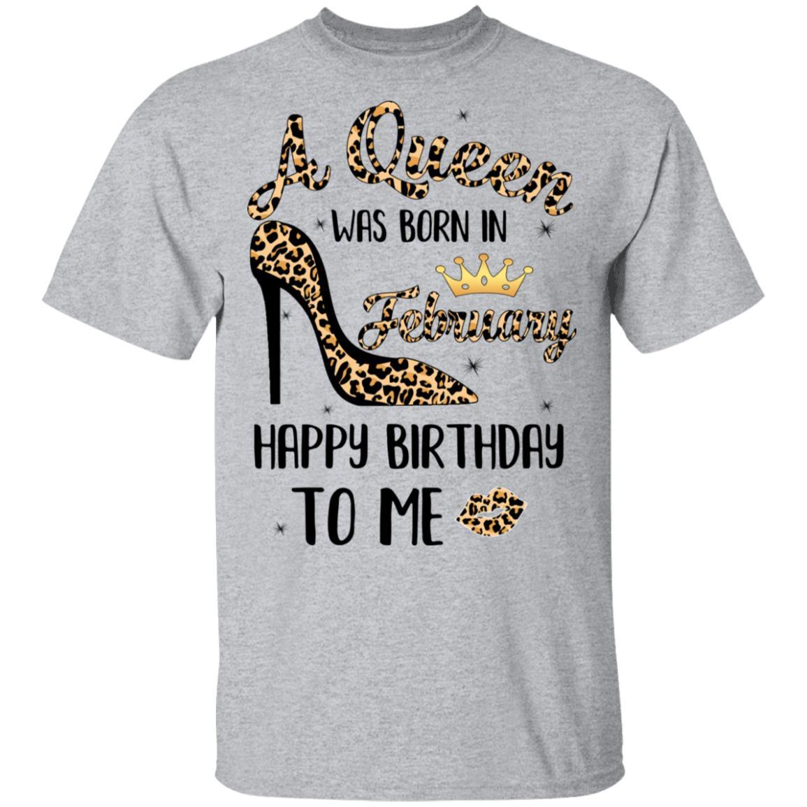 Born In February Girl Leopard High Heels Birthday Women Gift-T-Shirt & Tank Top-Classic T-Shirt-Sport Grey