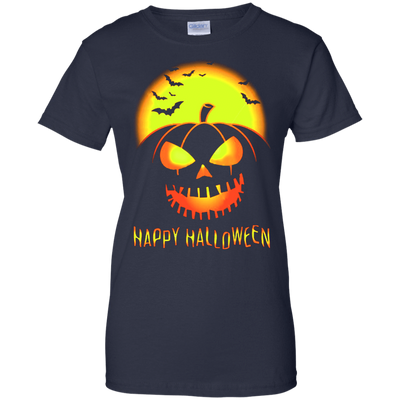 Pumpkin Happy Halloween-T-Shirt & Hoodie-Women's T-Shirt-Navy