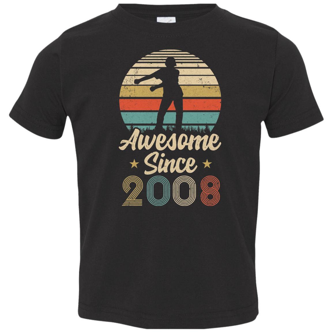 Vintage Flossing Awesome Since 2008 13th Birthday Gift Youth-Youth Shirt-Toddler T-Shirt-Black