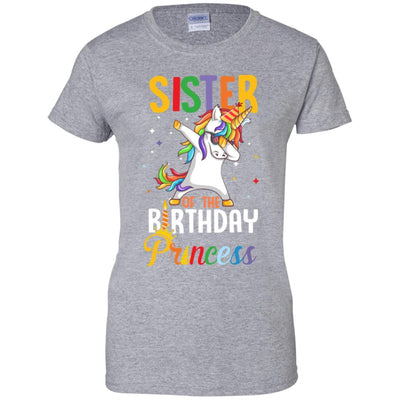 Sister Of The Birthday Girl Dabbing Unicorn Party-T-Shirt & Hoodie-Women's T-Shirt-Sport Grey