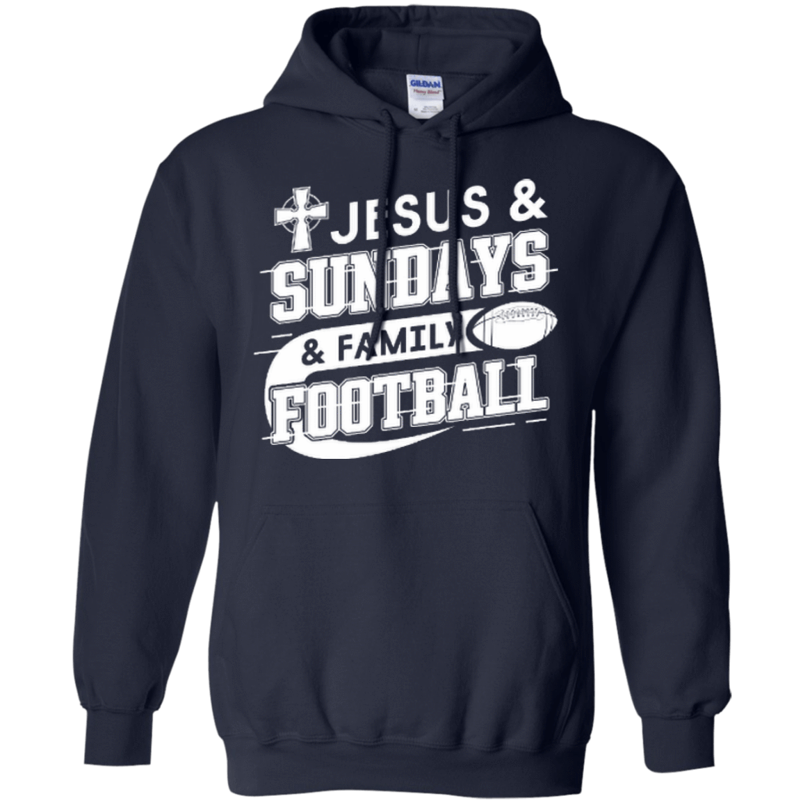 Jesus Sundays Family Football-T-Shirt & Hoodie-Pullover Hoodie-Navy