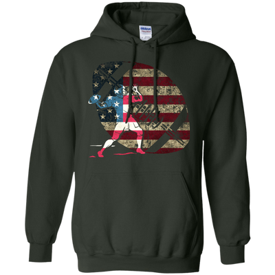 Quarterback Football America Flag-T-Shirt & Hoodie-Pullover Hoodie-Forest Green