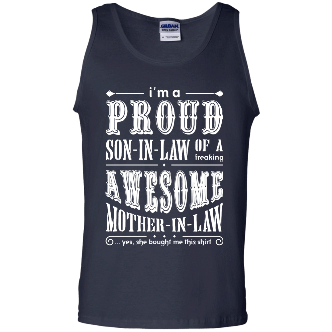 I'm A Proud Son In Law Of A Freaking Awesome Mother In Law-T-Shirt & Hoodie-Unisex Tank-Navy