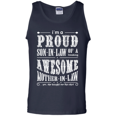 I'm A Proud Son In Law Of A Freaking Awesome Mother In Law-T-Shirt & Hoodie-Unisex Tank-Navy